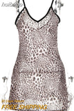 huibahe Sexy Spaghetti Strap Leopard Women Dress Backless Low Chest Mini Dress Female Summer Skinny Outside Streetwear Vestidos