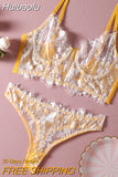 Huibaolu Sexy Lingerie Transparent Bra Set Women 2 Piece Lace Underwear White Sensual Wedding Intimate Porn Erotic Outfits