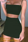 Huibaolu Ruched Neon Green Backless Dress Two Piece Set Club Outfit Women Spaghetti Strap Crop Top And Mini Skirt Sexy Summer