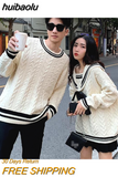 huibaolu Women Fashion Patchwork Couple Casual Preppy Style Popular Ulzzang Design Simple Daily Chic Comfortable Basic Retro