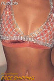 Huibaolu Sexy Rhinestone Crystal Bralette Lingerie Set Women's Underwear Jewelry for Lady Chain Bling Rhinestone Bra and Thong