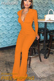 Huibaolu Women Knit Ribbed Zipper Fly High Waist Tunic Wide Leg Flare Jumpsuit Sexy Party Club One Piece Overall Outfit Playsuit