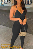 Huibaolu Summer Streetwear One Piece Outfit Jumpsuits Women Romper Backless Ribbed Sleeveless Black Gray Bodycon Jumpsuit Female